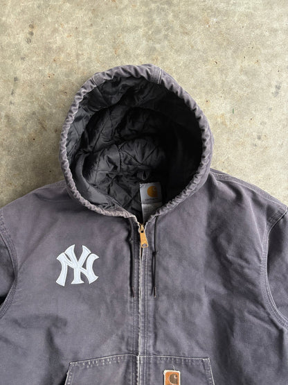 Vintage Dark Navy Hooded Yankees Jacket