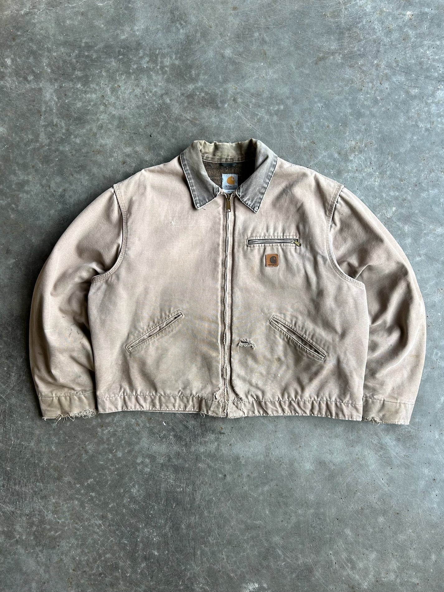 Vintage Beige Flannel Lined Detroit Jacket