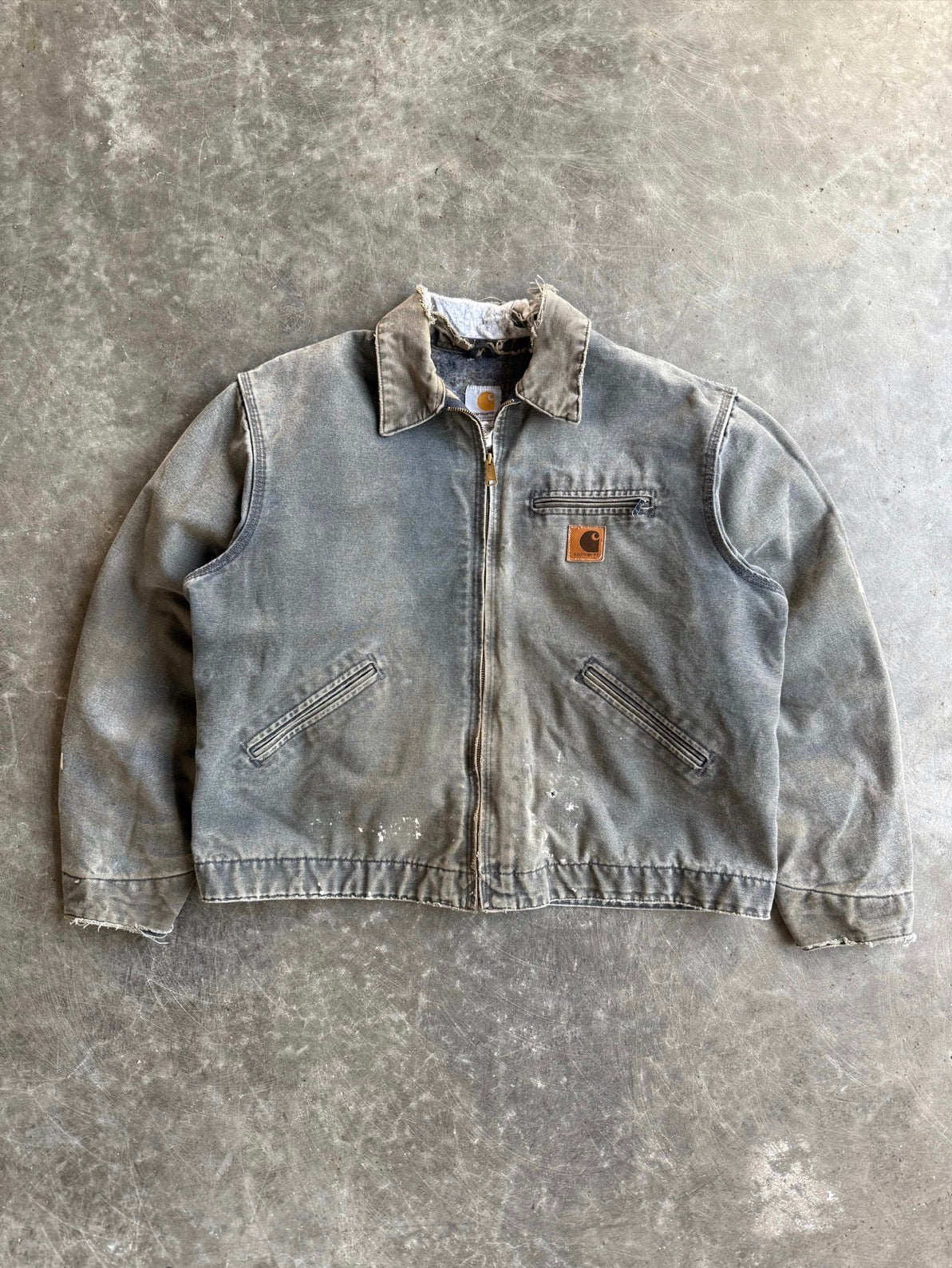 Vintage Faded Grey Flannel Lined Detroit Jacket